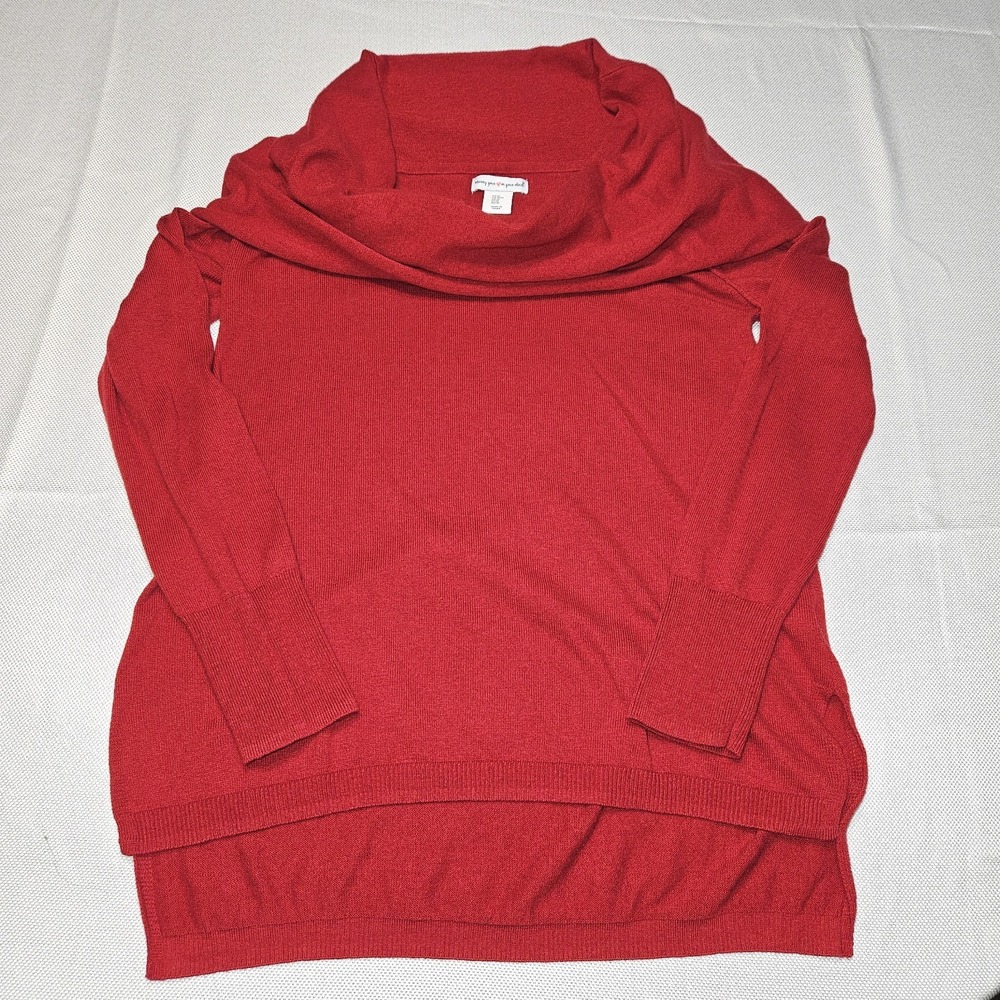 Wearing Your On Your Sleeve Red Cowl Neck Long Sleeve Sweater Women's Medium